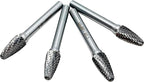 SF-3 Tungsten Carbide Burr Tree Shape Radius End Double Cut Rotary Burr File with 1/4'' Shank, 4pcs by LU&MN