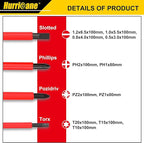 HURRICANE 1000V Insulated Electrician Screwdriver Set, All-in-One Premium Professional 13-Pieces CR-V Magnetic Phillips Slotted Pozidriv Torx Screwdriver