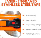 Oil Gauging Tape, Explosion-Proof Oil Tank Gauging Tapes 49FT/15M, Stainless Steel Sounding Tape Measure with Brass Plumb Bob