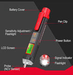 Voltage Tester, Non-Contact Voltage Tester, Dual Range AC 12V/70V-1000V, Signal Percentage, Live/Null Wire Tester, Electrical Tester with LCD Display, Buzzer Alarm, Wire Breakpoint Finder