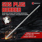 CSOOM SDS Plus Rotary Hammer Drill Bit 9/16"x18.11", Professional Concrete Drill Bit for Concrete, Brick, Stone and Cement Walls