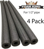 Foam King Pipe Insulation for 1/2 inch Copper Pipe 3 Foot Length, Pack of 4