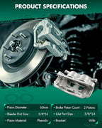 SCITOO 18B5073 18B5072 Front Left & Right Disc Brake Calipers Assembly w/Bracket For Ford