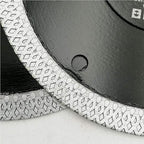 DT-DIATOOL Diamond Tile Blade 5 Inch 2pcs Diamond Turbo X Mesh Rim Segement Circular Saw Blade for Procelain Ceramic Stoneware Marble Granite Fits 5/8"-7/8" Arbor
