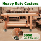 Leveling Casters Wheels, Heavy Duty Casters Wheels with Ratchet Arm 6600 LBS, Green Retractable Casters Set of 4, Nylon Wheels & Leveling Feet, Suitable for Equipment, Machine