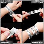 Teling 500 Pack VIP Plastic Wristbands Bracelets Party for Events VIP Custom Wristbands Plastic Bracelets Tear proof Waterproof Wrist Bands Arm Bands for Events Concerts