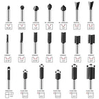 Router Bits 1/4 Inch Shank 50 Pieces, Tungsten Carbide 1/4" Router Bit Set, for Professional and Beginners Carpenter