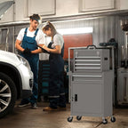 5-Drawer Rolling Tool Chest,Garage Storage Tool Box with Wheels,Lockable and Detachable Tool Cabinet,Heavy Duty Metal Tool Cart with Wheels for Garage,Warehouse,Workshop (Gray)