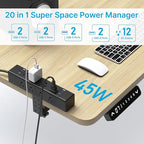 CCCEI Desk Outlet Station 45W USB C Port. 12 Outlet Desktop Clamp Power Strip Surge Protector 4800J with Switch. Nightstand Office Standing Desk Accessories, Fit Thicker Table Edge or Screw Mount, 6FT