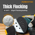 POWERTEC 5 Inch 8-Hole Hook and Loop Diamond Shaped Sanding Discs, 50PK, 80 Grit for Random Orbital Sanders – J-Weight Cloth Backing for Long Life, Anti-Clog Sandpaper (44908)