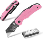 WORKPRO Folding Utility Knife G10 Handle with Stainless Steel Head, Quick-change Blade & Back Lock, Heavy Duty Box Cutter, 1PC Razor Knife with Extra 10PC SK5 Blades