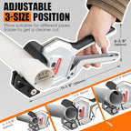 PVC Pipe Cutter, 3-Gear Adjustable Cut up to 2-1/2”, Ratchet Pipe Cutter Tool Heavy-Duty for PVC, PPR, PE, PEX, Plastic Hoses & Plumbing Pipes with Teflon Coated SK5 Blade