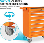 7 Drawers Rolling Tool Chest, Portable Storage Tool Box with Wheels, Tool Chest with Lock for Warehouse, Garage, Repair Shop and Tool Room
