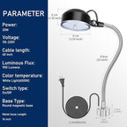 20W WangJiaTai Magnetic Work Light, LED Machine Work Light with 16 in Flexible Gooseneck and Magnetic Base, Shop Tool Lamp for Lathe, Work Bench,Machine,Grill,Industrial Lighting, 2000Lumens, Silver