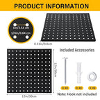 12 Pcs Metal Pegboard Panels 12" x 12" Heavy Duty Steel Peg Boards Wall Tool Organizer with Screw for Garage Tool Storage Office Organization Kitchen Craft Room