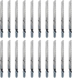 20-Piece T101B 4 Inch 10 TPI Assorted T-Shank Jig Saw Blades Set for Clean Cutting Wood