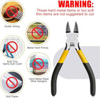 Lasnten Wire Cutters Precision Cutting Pliers Side Diagonal Cutters Small Wire Clippers with Nonslip Handle DIY Jewelry Making Crafting Model Kits(8 Pcs 6 Inch,7 Pcs 5 Inch,Yellow Black)