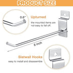 Moxweyeni 100 Pcs Heavy Duty Slatwall Panel Hooks Hanging Metal Slat Wall Hanging Hooks Silver Slat Wall Hanger Commercial Grade Slatwall Pegs Accessories for Shop Retail Display(6 Inch)