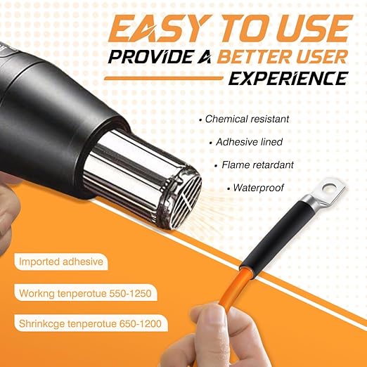 1/2'' Heat Shrink Tubing, 50 Ft 3:1 Waterproof Shrink Wrap Tubing, Marine Grade Adhesive Lined Heat Shrink Tube for Wire Insulation,UL Listed and RoHS Compliant Black