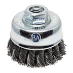 Benchmark Abrasives 2-3/4" Knot Wire Cup Brush for Narrow Holes Derusting Paint Removal Deburring Ferrous Metals Concrete, Wire End Brush for Angle Pneumatic Grinder - (Carbon Steel)