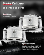 cciyu Front & Rear Disc Brake Calipers Assembly w/Bracket For Cadillac 2002-2006,For Chevy 2000-2006,For GMC 2000-2006 18-B4729 18-B4728 18-B4764 18-B4765