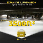 8400LM Super Bright LED Work Light, 70W Worklight with 16.4FT Cord, 180° Adjustable Stand, IP65 Waterproof Flood Light for Outdoor/Indoor Job Site Construction, Garage Lighting