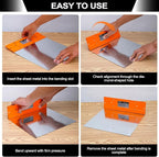 Sheet Metal Bender Folding Tool, 12 Inch Hand Seamer for HVAC Ductwork, Roofing & Metal Panels, 3/8" & 1" Fold Depth, Heavy Duty Steel Brake with High-Visibility Orange Finish