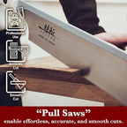 SUIZAN Dozuki Dovetail Saw 9.5" Rip Cross Angle Cut - Professional Japanese Pullsaw Handsaw Woodworking Tools