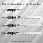 10-Pcs T-Shank Multi-Purpose Jigsaw Blades Set with Storage Case, Made with HCS/HSS, Assorted T-Shank Jig Saw Blades for Wood, Plastic and Metal Cutting (JSB10A)