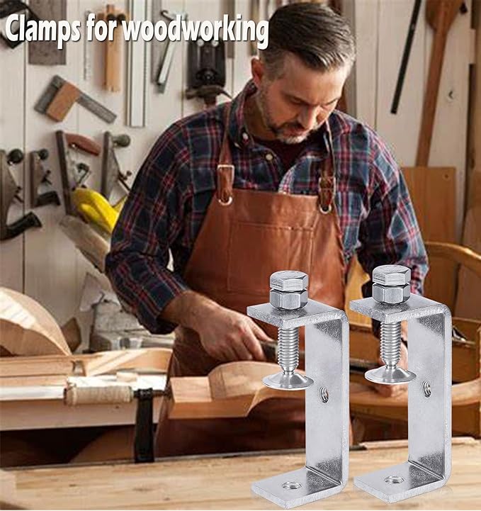 Clamp Heavy Duty Tiger Clamp Metal C Clamps Woodworking C-Clamp With Wide Jaw Openings (120MM)，2PCS