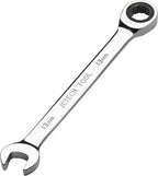 Jetech 13mm Ratcheting Combination Wrench (10 Pack), Industrial Grade Gear Spanners with 12-Point Design, 72-Tooth Ratchet, Made with Forged and Heat-Treated Cr-V Steel in Chrome Plating, Metric