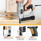 Electric Nail Gun, Batavia 2-in-1 Staple Gun Brad Nailer 18 Gauge for Heavy Duty, 120V Stapler Gun for Upholstery, Carpentry, DIY, 3/4'' Narrow Crown Staples 200pcs and Nails 800pcs Included