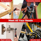 Angle Ratchet Screwdriver Set: 10 Piece Magnetic Bit with 90 degree Mini Offset Low Profile Reversible Drive Handle - DIY Bike Tight Spaces