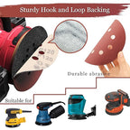 5 Inch Sanding Discs Hook and Loop, 70 PCS 8 Hole Sandpaper Include 40, 60, 80, 120, 180, 240, 320 Grit for Random Orbital Sander