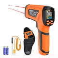 MESTEK Infrared Thermometer Temperature Gun, -40℉~3632℉, High Temp Thermometer with Thermocouple Probe, Non-Contact 50:1 Pyrometer Dual Laser Thermometer Gun for Engine, Kiln, Forging, Industrial