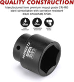 CASOMAN 1/2" Drive x 1-5/16" Impact Socket, 6-Point, SAE, CR-MO