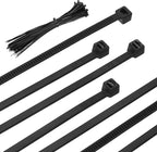 PATIKIL Cable Zip Ties 8 Inch, 100 Pcs Self-Locking Nylon Wire Tie Wraps Heavy Duty Cord Management with 50 lbs Tensile Strength for Indoor and Outdoor, Black (0.1"W)