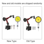 Dial Indicator Magnetic Base Holder Kit, Strong On/Off Switch Magnet Stand with Fine Adjustment and Flexible Arm for Lever Test Indicator