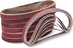 42 Pcs 1/2" x 18" Sanding Belt,1/2 x 18 Inch Sanding Belts Sandpaper for Air File Belt Sander,6 Each of 40/60/80/120/180/240/400 Grits,Best for Woodworking, Plastics, Fiberglass,1/2x18 Inch