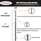 Generic Direko 10 Piece Carbide-Tipped SDS-Plus Rotary Hammer Drill Bit Set Length 6"",Twist Drill 1/4"",for Masonry，Concrete,Brick Granite etc.