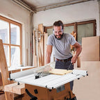 PioneerWorks 10 Inch Table Saw, 15A Multifunctional Saw With Stand & Push Stick, 90° Cross Cut & 0-45° Bevel Cut, 5000RPM, Adjustable Blade Height for Woodworking