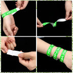 Teling 500 Pack VIP Plastic Wristbands Bracelets Party for Events VIP Custom Wristbands Plastic Bracelets Tear proof Waterproof Wrist Bands Arm Bands for Events Concerts