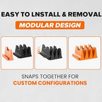 40PCS Modular Wrench Organizer - Wrench Tool Organizers for Tool Drawer Storage, Wrench Storage Set with Metric & SAE Label, Wrenches Rack Tool Gift for Professional Mechanics Men, Black & Orange