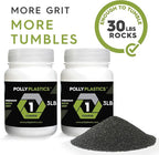Polly Plastics Rock Tumbler Grit and Polish Refill Media Kit | 4-Steps Supplies for Tumbling and Polishing Stones | Professionals Adults and Kids | Polish 20lbs of Rocks (Bulk Stage 1 Refill)