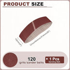 HARFINGTON 4 x 36 Inch Sanding Belts, 3 Pcs 120 Grits Aluminum Oxide Abrasive Belt Sander File Belt for Woodworking, Metal Polishing, Knife Sharpener