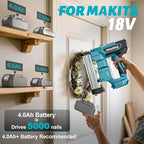 Cordless Brad Nailer 2-in-1 Compatible with Makita Battery, 5/8 to 1-1/4 Inch Electric Nail Gun/Staple Gun, 18 Gauge Nail Gun Brushless Motor with 1000 Nails for Wood Carpentry