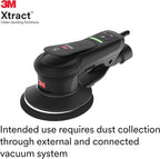 3M Xtract Electric Random Orbital Sander, Ergonomic and Lightweight ROS, 88762, 5 in, Central Vacuum, 3/32 in Orbit, 110V, 350W Motor, Metal Fabrication, Woodworking,Black