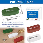 Metal Buffing Polishing Compound Kit,Buffing Wheel Compound Including White Diamond,Red Rouge, General Green(3 Pack, 3.5 Oz)