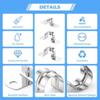 60Pcs 1/2 Inch (12mm) 304 Stainless Steel Conduit Clamps, U-Tube Strap Pipe Clamp Two Hole Strap U Bracket Rigid Pipe Strap Clamps Metal Conduit Strap Tension Clips U-tube Clamp Heavy Duty