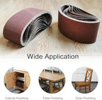 3x21 3 x 21 Inch Sanding Belt Pack 3-Inch x 21-Inch,12 Pcs(4 Each of 80 120 150 Grits) Aluminum Oxide for Sander